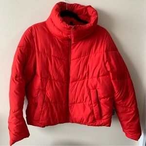Abercrombie puffer red jacket